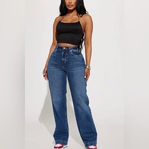 Fashion Nova basic stretch dark blue jeans size 14